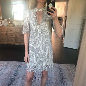 White lace shift dress